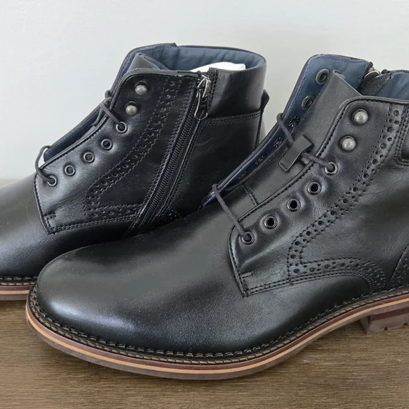 8.5 M Johnston & Murphy Black Leather Boot Shoes Waterproof J&M Flex Sheepskin Johnston Murphy Men main image 4